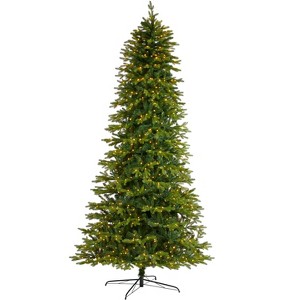 Nearly Natural 10-ft Belgium Fir Natural Look Artificial Christmas Tree with 1050 Clear LED Lights - 1 of 4