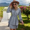 Anna-Kaci Women's Tiered Long Sleeve Button-Front Dress with Ruffle Details - 4 of 4