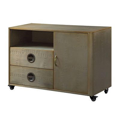 Jennavieve Cabinet Gold Aluminum - Acme Furniture