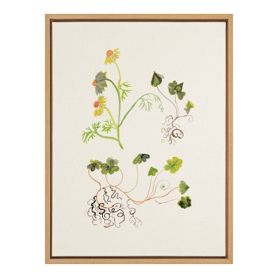 18" x 24" Sylvie Clover Framed Canvas by Natural - Kate & Laurel All Things Decor