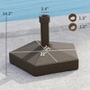 Patio Umbrella Base Holder, Heavy Duty Outdoor Umbrella Stand Base, Filled Up to 42lbs with Stand or 33lbs with Water for Garden, Poolside - 3 of 4