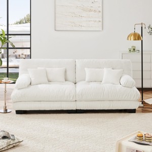 94.4" Loveseat Sofa,Chenille Comfy Cloud Couch with 2 Lumbar Pillows and 2 Throw Pillows,Oversized 2 Seater Sofa for Living Room-Tanpinhause - 1 of 4