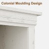 5 Tier 70 inch Tall Farmhouse Wooden Bookcases with Doors and Storage, for Home, Office White 12.9"D x 24.4"W x 68.7"H - 3 of 4