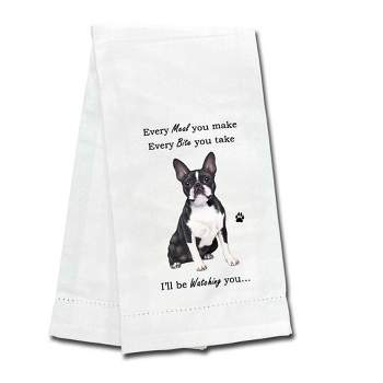 E & S Imports 26.0 Inch Boston Terrier Kitchen Towel Dog Puppy Paw Kitchen Towel