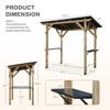 Aoodor 8' x 5' Wooden Grill Gazebo,  Outdoor Hardtop Gazebo with Sloping Metal Roof and 2 Side Shelves, Fits Most Grills, BBQ Canopy - 3 of 4