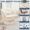 Swivel Barrel Accent Chair, 360° Teddy Fabric Upholstered Armchair with Striped Backrest & Plush Padding, Comfy Round Lounge Chair - 4 of 4