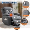 Comfy Corduroy Recliner Chair, Oversized PU Leather Lift Recliner, Adjustable Design, Side Pockets, Two Cup Holders, for Living Room, Bedroom - 2 of 4