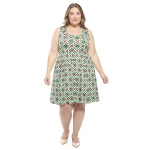 sleeveless jersey swing dress for women Jones New York Short Sleeve Linen-Blend Swing Dress main image 1