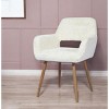 HomeRoots 23" White and Brown Faux Fur Arm Chair - 2 of 4