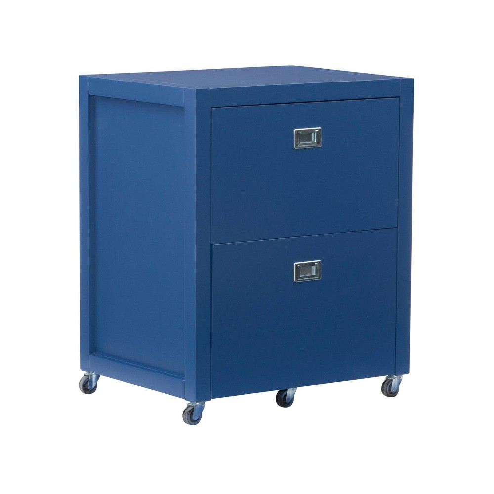 Photos - File Folder / Lever Arch File Linon Peggy Transitional Rolling 2 Drawer Filing Cabinet Navy  