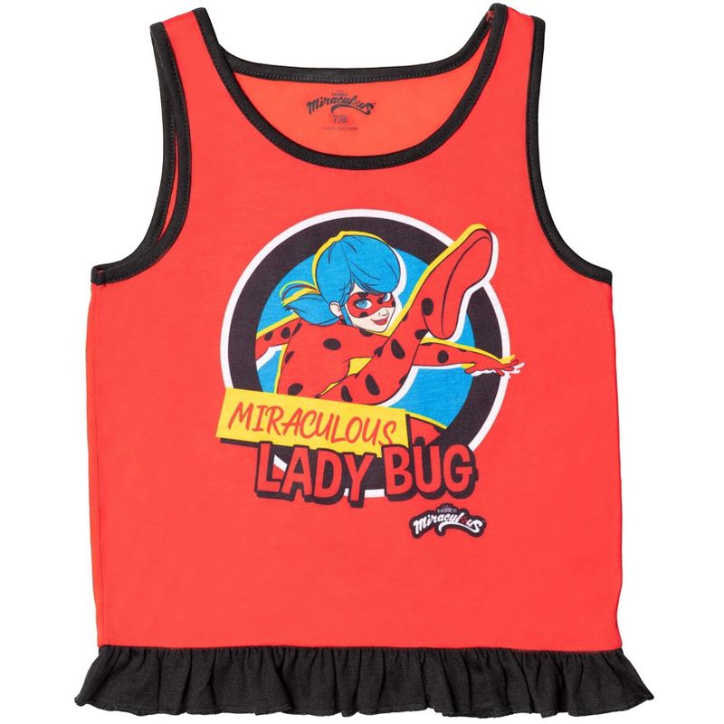 Miraculous Rena Rouge Ladybug Girls Pullover Pajama Shirt and Shorts Little Kid to Big Kid, 5 of 10