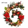 Christmas Lighted Garland, 6FT Pre-Lit Christmas Garland with Ball Ornaments, Flowers, Ribbons, Pine Cones, Berries for Door Stairs Mantle Decoration - 3 of 4