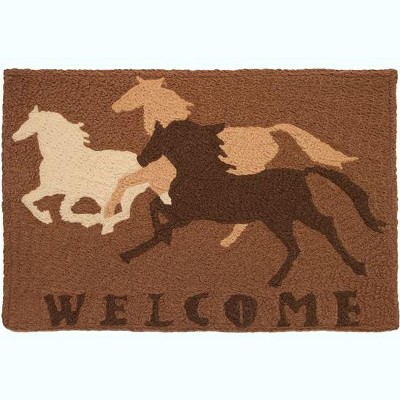Jellybean "Welcome Horses" Indoor/Outdoor Accent Rug – Perfect for Horse Lovers