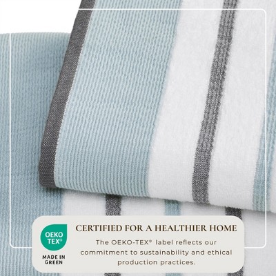 Oversized Eucalyptus and Grey Cotton Bath Sheet Set