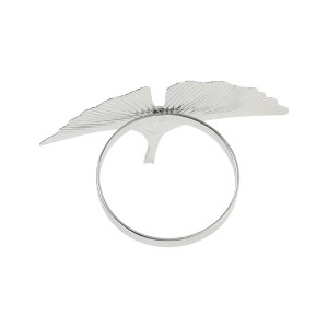 Unique Bargains Napkin Rings Gingko Leaves Stainless Steel 1 Pc - 1 of 3