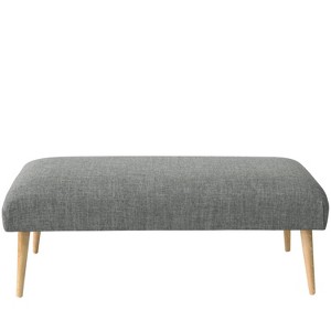 Bench with Cone Legs in Zuma Charcoal - Threshold , Grey