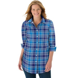 Woman Within Women's Plus Size Perfect Long Sleeve Shirt - 1 of 4