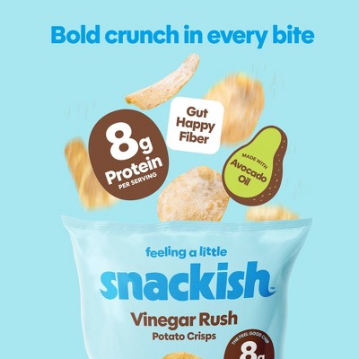 Snackish Vinegar Rush 8g Protein Potato Chips - 5oz