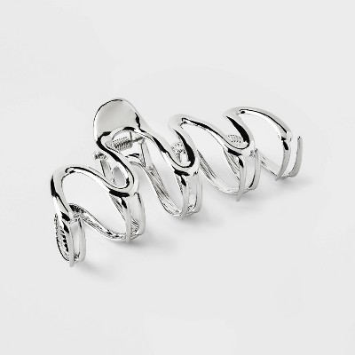 Metal Squiggle Claw Hair Clip - Wild Fable&#8482; Silver