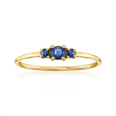 Pure Collection by Ross-Simons 0.10 ct. t.w. Sapphire 3-Stone Ring in 14kt Yellow Gold Size 7