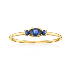 Pure Collection by Ross-Simons 0.10 ct. t.w. Sapphire 3-Stone Ring in 14kt Yellow Gold - 1 of 4