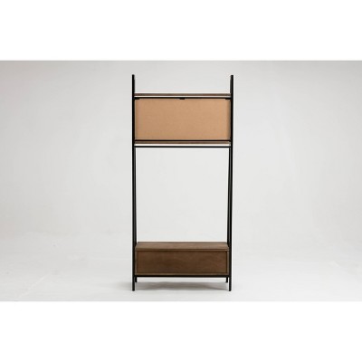 Carlton Mid-Century Natural Fir Hall Tree with Storage