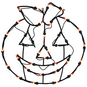 Northlight Lighted Jack-O-Lantern Halloween Window Silhouette Decoration - 14" - 1 of 4