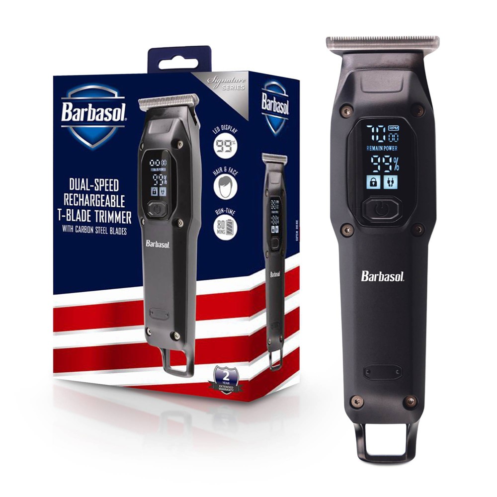 Photos - Hair Clipper Barbasol LED Display Rechargeable Battery Trimmer with Turbo Boost and 3 Guide Combs Blade - 12ct 