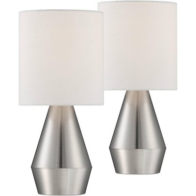 360 Lighting Marty 12 1/2" High Brushed Nickel Accent Table Lamp Set of 2