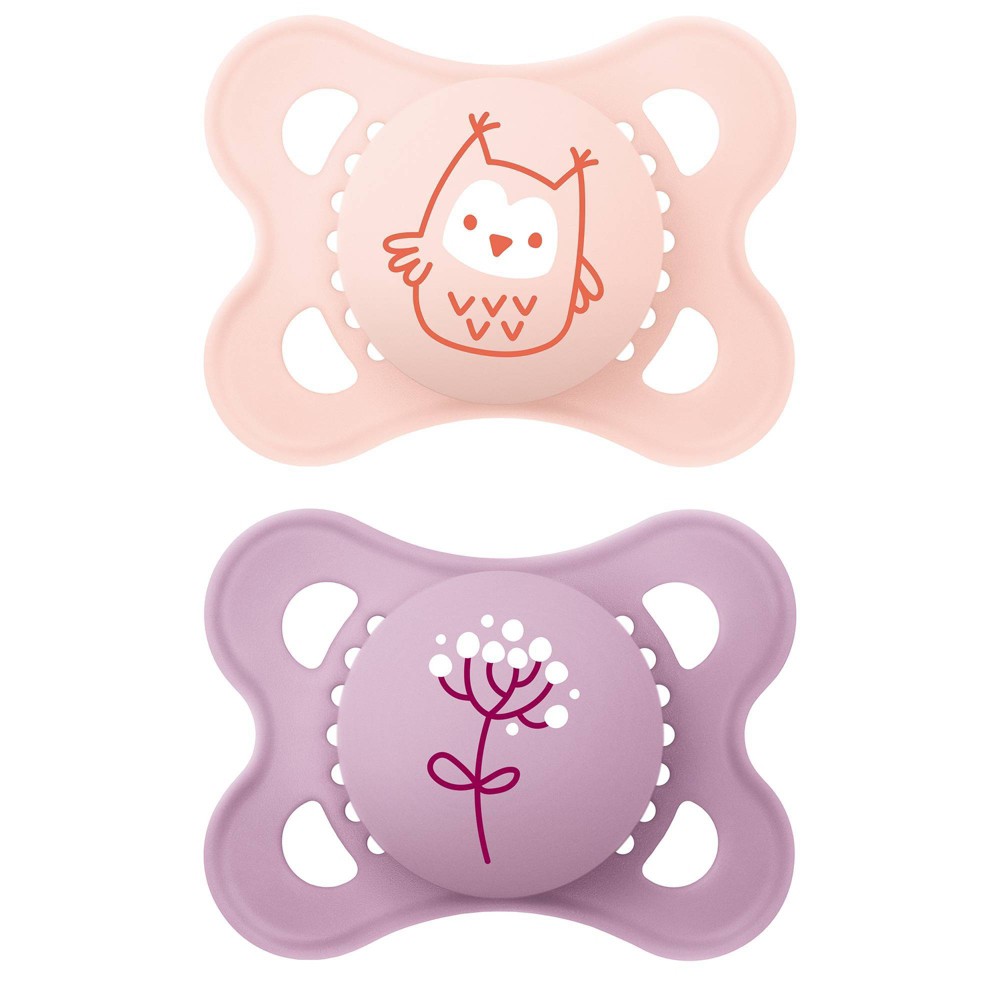 Photos - Bottle Teat / Pacifier MAM Matte Original Deco Pacifier - 0-6 Months - Girl - 2pc 