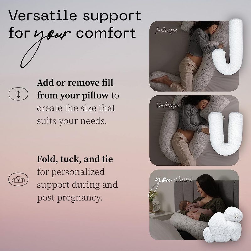 Coop Home Goods Maternity Pillow - Memory Foam Body Pillow for Pregnancy, Side Sleeper Body Pillow, Full Body Pillow for Sleeping (White), 4 of 8