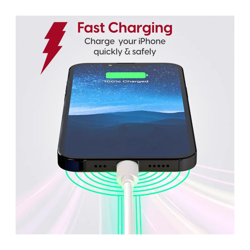 Mighty Wireless 10-Foot Apple Lightning to USB-A Cable for Fast Charging and Data Transfer, 3 of 7