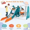 Safstar 6 in 1 Toddler Slide and Swing Set, Indoor Outdoor Bus Playset Gym with Baby Swing, Basketball Hoop, Crawling Tunnel, Kids Climber Play Set - 4 of 4