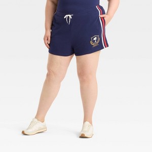 Women's Peanuts Graphic Shorts - Navy - 1 of 3