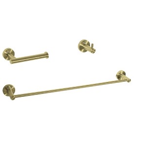 Elegant Lighting Freya 3-Piece Bathroom Hardware Set in Brushed Gold - 1 of 4