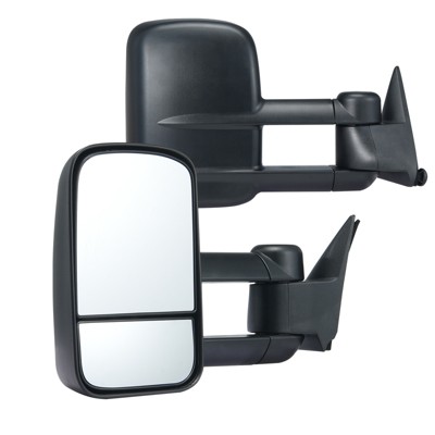 VEVOR Towing Mirrors, Left & Right Pair Set for Chevrolet Silverado (1988-1998)/GMC, Tow Mirror with Plane and Convex Glass, Black