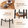 Zevemomo 3 Pieces Round Bar Table Set, Small Dining Table for 2, with Storage, 2 Thickened Cushion Stools with Backrest for Dining Room, Bistro-Brown - 3 of 4