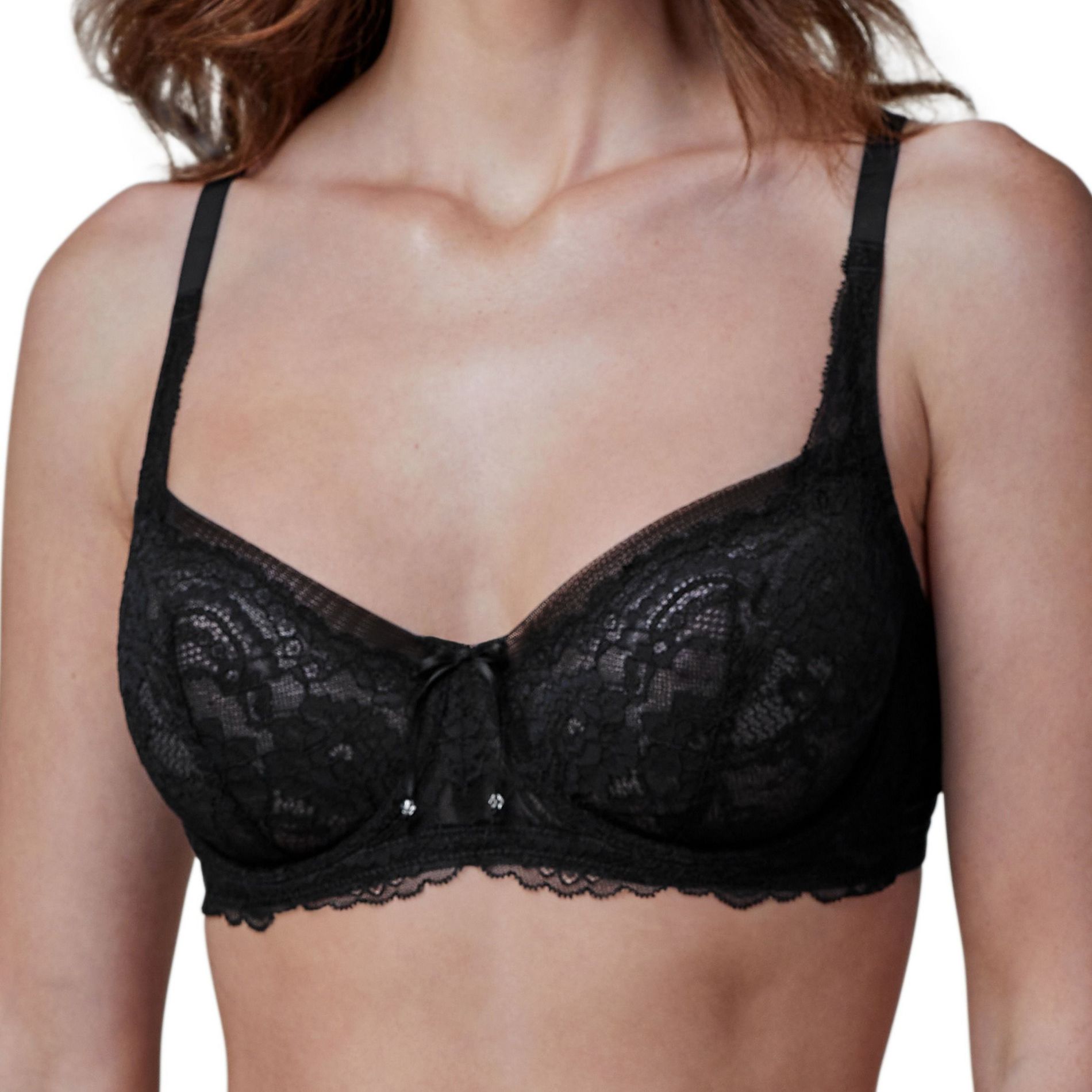 Skarlett Blue Women's Minx Lace Unlined Balconette Bra 1733100, Black, 30DD