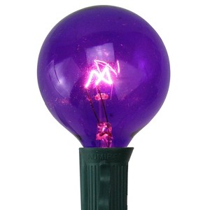 Northlight Transparent Incandescent G50 Globe Christmas Replacement Bulbs - Purple - Pack of 25 - 1 of 3