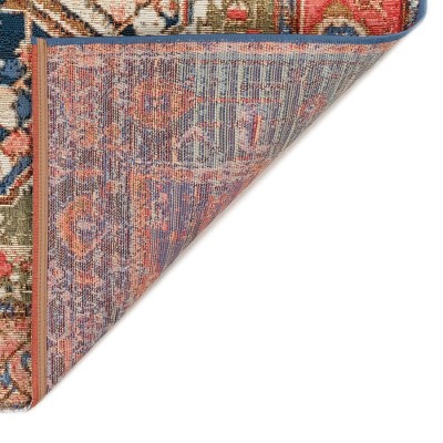 Liora Manne Red and Blue Synthetic Flat Woven Area Rug