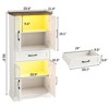 Storage Cabinet with LED Lights & Adjustable Shelves, Pantry Storage Hutch Cabinet, White - 2 of 4