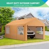 10x20FT Heavy Duty Carport, Portable Car Canopy With Roll-up Door and Sidewalls, UV Resistant  Garage Party Tent, Carport Shelter for Car - 3 of 4