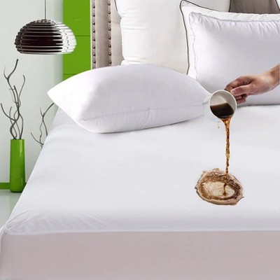 Twin White Cotton Breathable Mattress Protector with Gel Layer