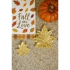 Transpac Golden Leaves Decor Set of 2 Resin Sculptures for Fall Harvest Tabletop Indoor Home Decoration Gifts - 2 of 3