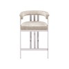 Meridian Furniture,Marcello Beige Velvet Counter Stool, Set of 2 - 3 of 4
