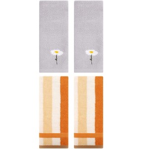 REGALWOVEN 4 Pcs Cotton Bathroom Soft Absorbent Cotton Hand Towels - 1 of 4