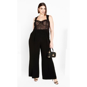Women's Plus Size Kylie Jumpsuit - black | CITY CHIC - 1 of 4