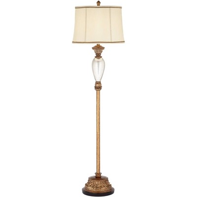 Barnes and Ivy Traditional Floor Lamp Antique Brown Mercury Glass Ivory Bell Shade for Living Room Reading House Bedroom Home