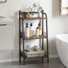 Small Bookshelf 3 Tier Bookcase,Metal and Wood Industrial Bookshelf with Edge Protection - 3 of 4