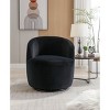 Velvet Swivel Barrel Accent Chair,Modern Upholstered Armchair,25.6"W for Living Room Bedroom Lounge-Baofuwish - 2 of 4